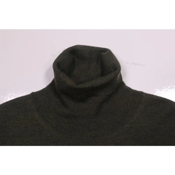 Saks Fifth Avenue Green Knit Wool-Acrylic Turtleneck Large - Picture 4 of 6